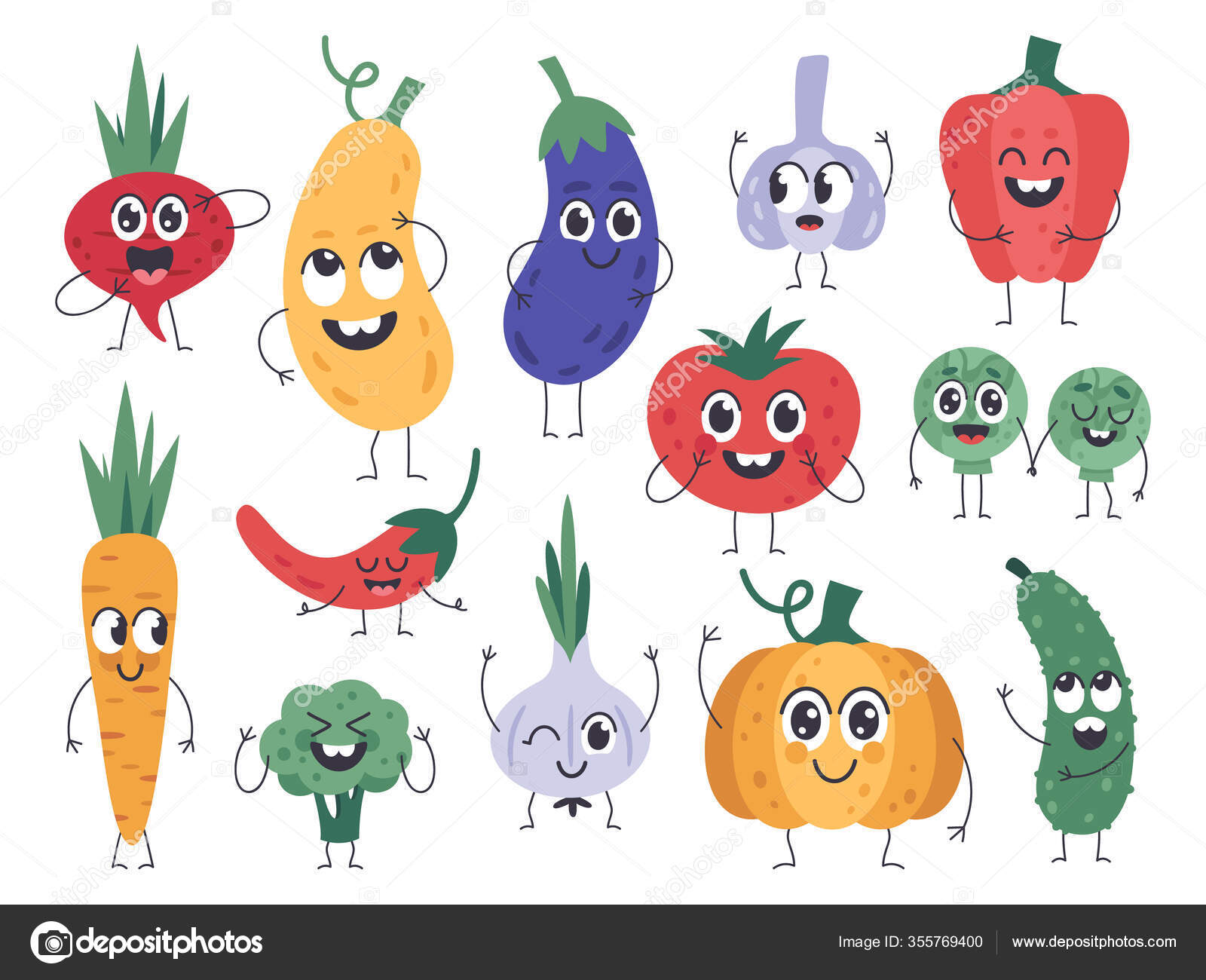 Personagem De Desenho Animado Vegetariano De Legumes E Frutas