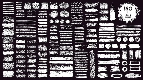 Πινέλα κιμωλίας. Σκίτσο grunge κάρβουνο, υφή τραχύ ξύσιμο μολύβι γραμμή κιμωλία, freehand doodle scribble εγκεφαλικό επεισόδιο πινέλα διάνυσμα εικονίδια σύνολο — Διανυσματικό Αρχείο