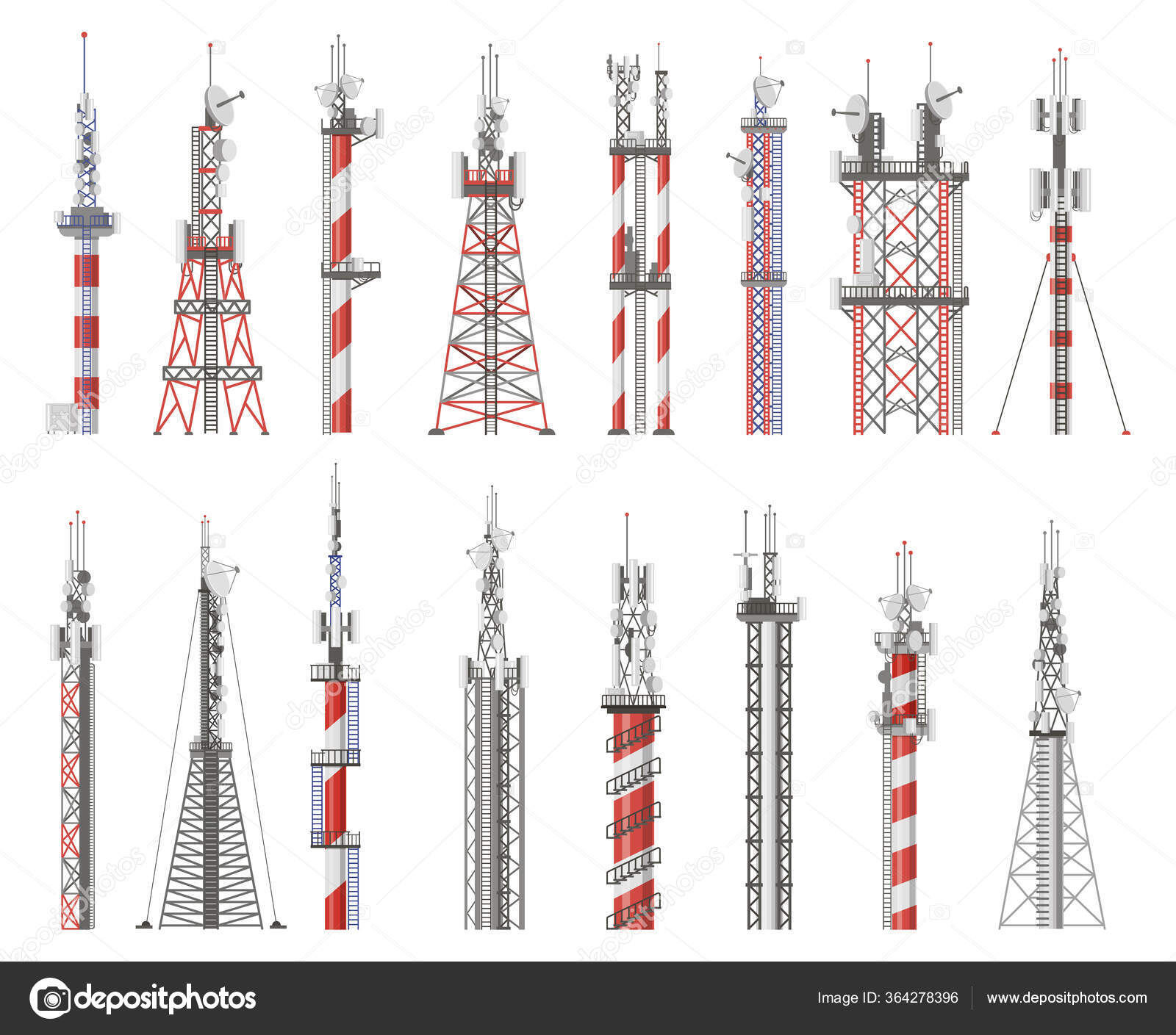 Torre de tecnología Broadcast. Torre de antena de comunicación