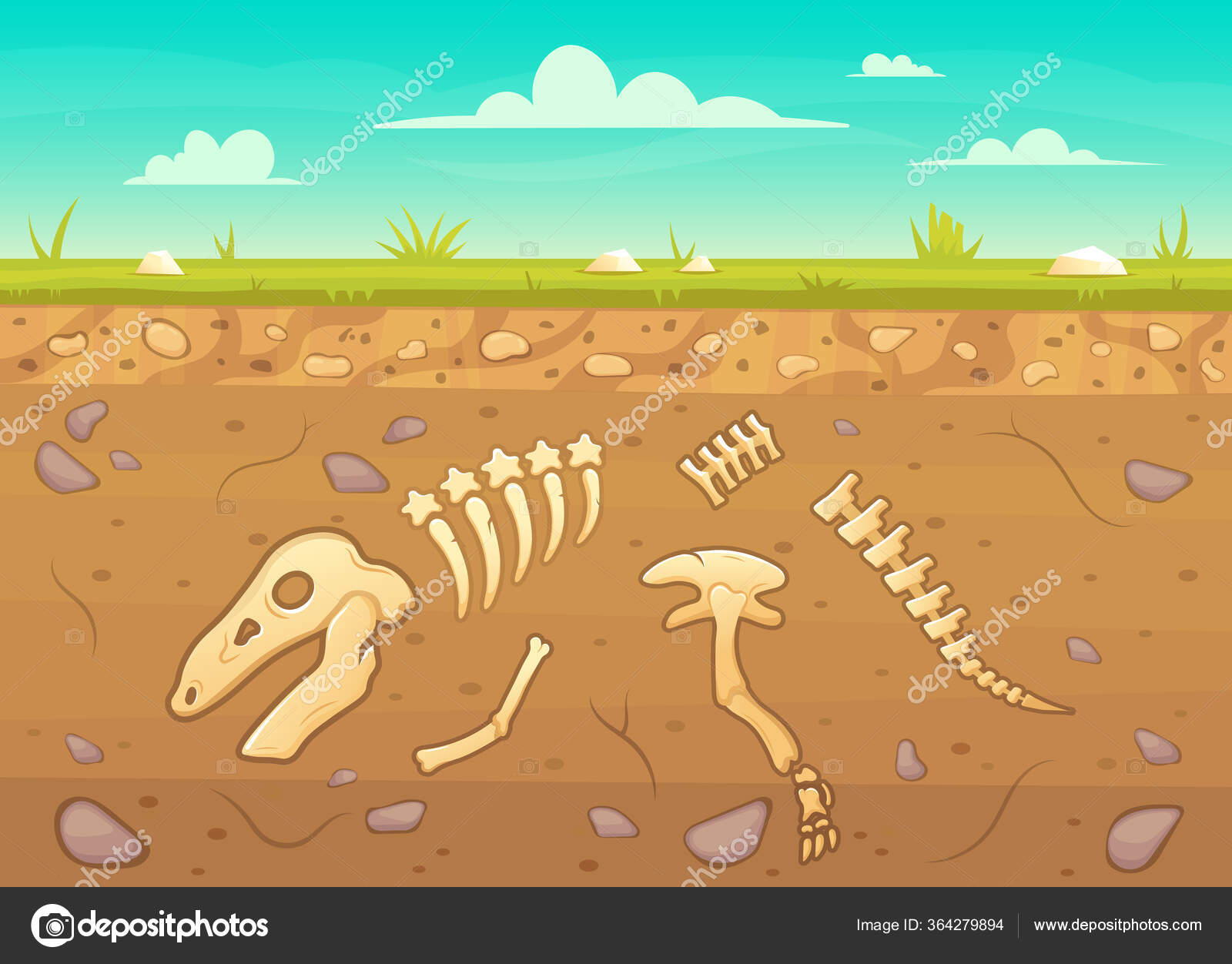 Jump of Dinosaurs Archaeology Learning Game