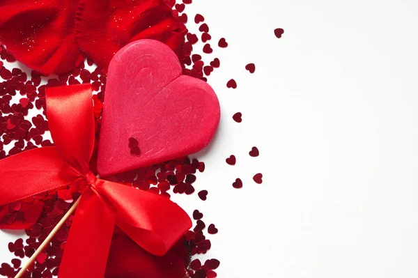 Красный Фон Сердца День Святого Валентина — стоковое фото