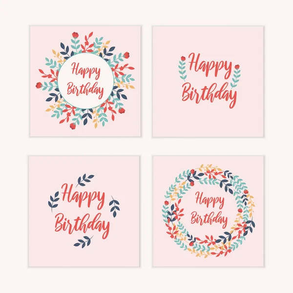 Botanical birthday card — ストックベクタ