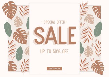 tropikal satış afişi.