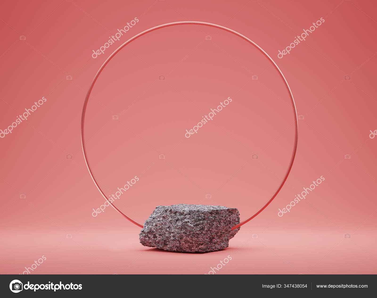 Download Stone Granite Podium Rim Frame Pastel Pink Coral Background Minimal Stock Photo Image By C Kopstudio 347438054