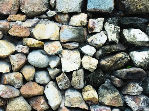Background Stone Wall Made Many Granite Stones Weathered Gray Stone — Stock Photo, Image