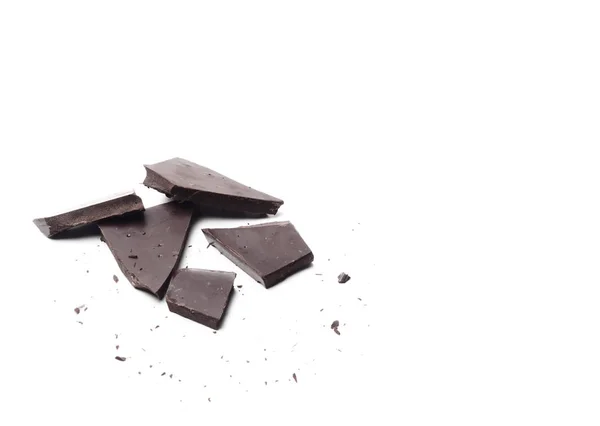白い背景で隔離のダーク チョコレートの作品 — ストック写真