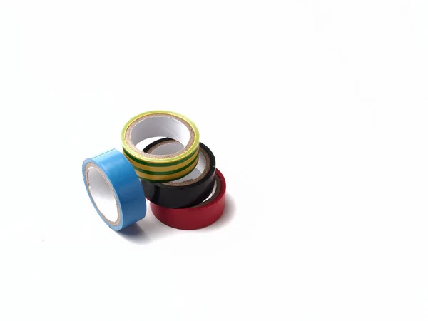 Isolated Objects White Background Set Colored Electrical Tape — Stock Photo, Image