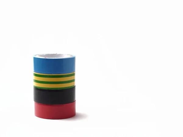 Isolated Objects White Background Set Colored Electrical Tape — Stock Photo, Image