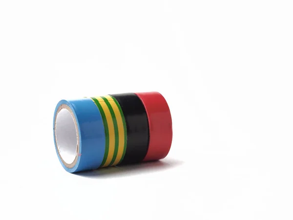 Isolated Objects White Background Set Colored Electrical Tape — Stock Photo, Image