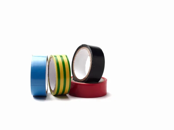 Isolated Objects White Background Set Colored Electrical Tape — Stock Photo, Image