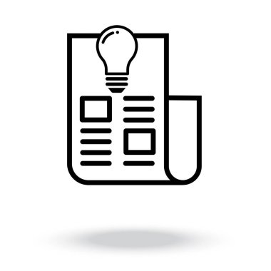 Gazete simgesi vektörü. Haber simgesi vektörü