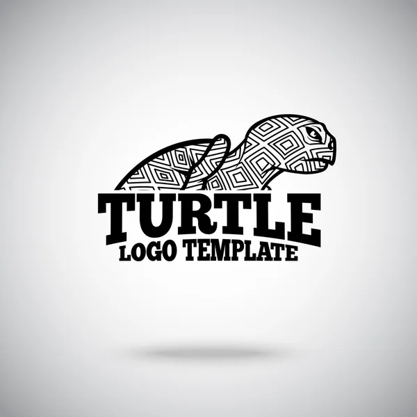Vektorschildkröten-Logo-Vorlage für Sportmannschaften, Unternehmen usw. — Stockvektor