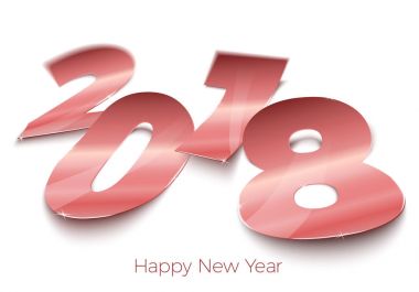 Vektörü gerçekçi parlak folyo kağıt sayı 2018.