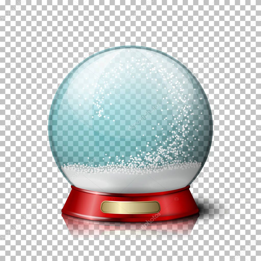 Vector realistic christmas snow globe.