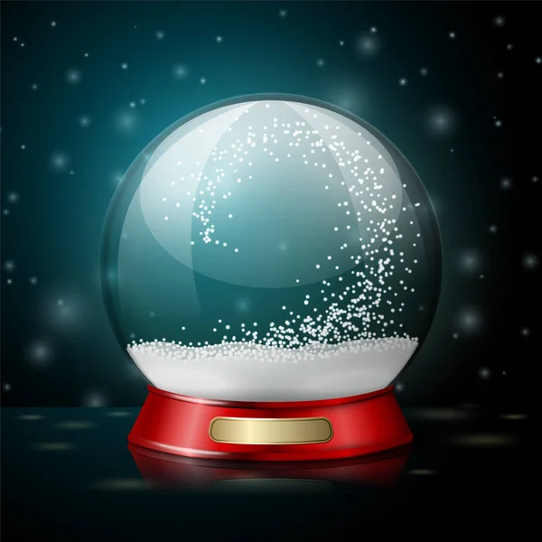 Vettoriale realistico sfera di neve di Natale . — Vettoriale Stock