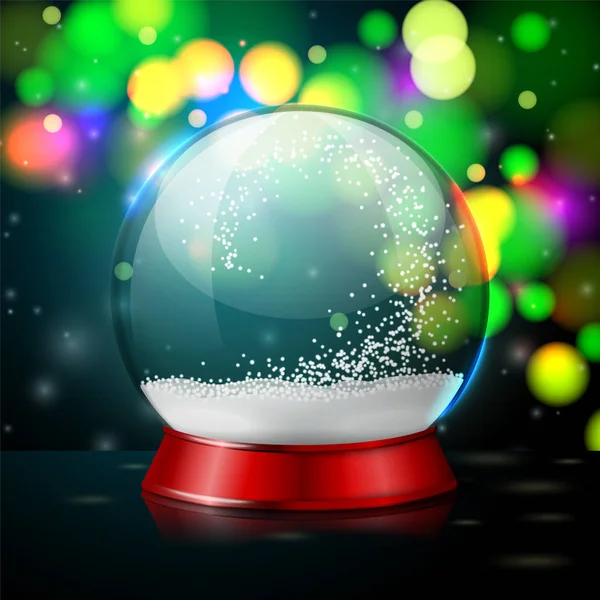 Διάνυσμα ρεαλιστική σφαίρα χιονιού χριστουγεννιάτικο. — Διανυσματικό Αρχείο