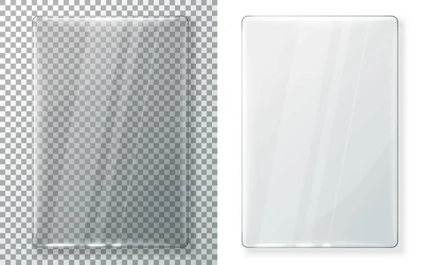 Two vector realistic vertical glass plates eps — ストックベクタ