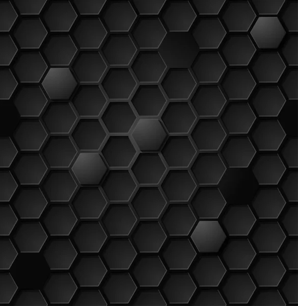 Vector abstract black hexagon seamless pattern eps — 图库矢量图片