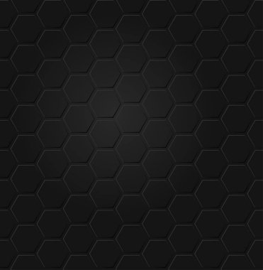 Vektör soyut siyah altıgen dikişsiz desen uyarıyor