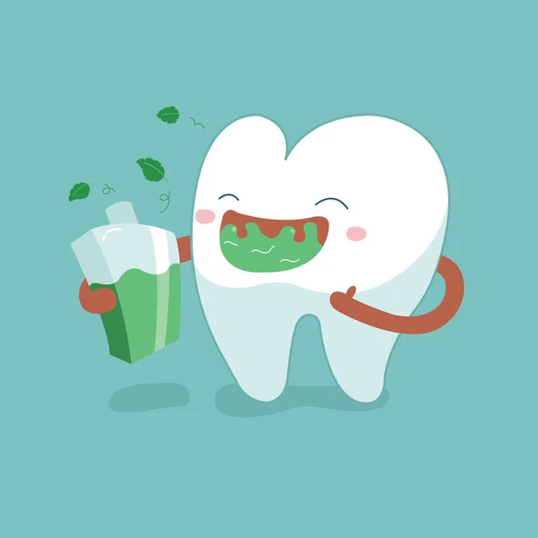 Enxaguar a boca, conceito de dente de dentista — Vetor de Stock