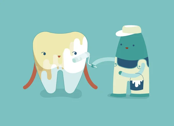 화이트닝 치아, 치아와 치과의 치아 개념 — 스톡 벡터