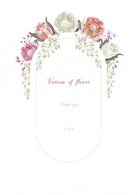 Vintage ve lüks çiçek vektör tebrik kartı ile ben çiçekler