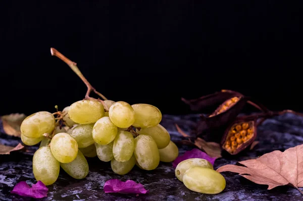 Ramo de uvas decoradas con hojas — Foto de Stock
