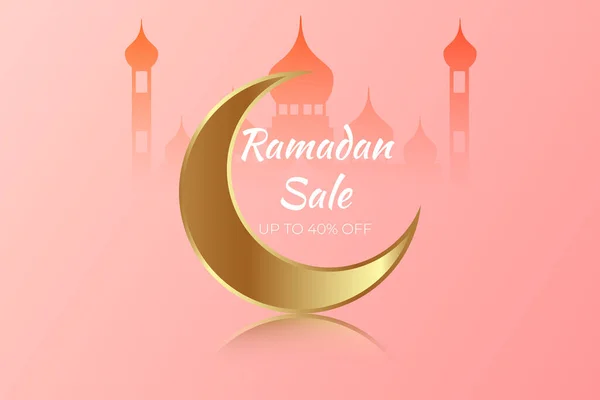 Ramadan Kareem Islamski Projekt Półksiężyca Promocja Ramadan Kareem Sprzedaży — Wektor stockowy