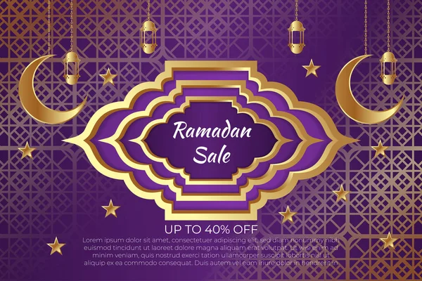 Ramadan Kareem Islamische Design Halbmond Ramadan Kareem Verkaufsförderung — Stockvektor