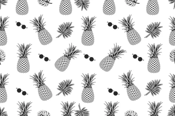 Modello Senza Cuciture Ananas Illustrazione Vettoriale — Vettoriale Stock