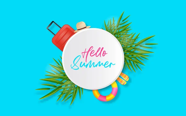 Hallo Sommer Banner Design Vektorillustration — Stockvektor