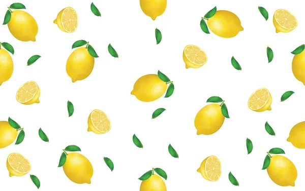 Lemon Modello Senza Soluzione Continuità Illustrazione Vettoriale — Vettoriale Stock