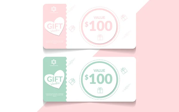 Modern Gift Voucher Template Vector Illustration — Stock Vector