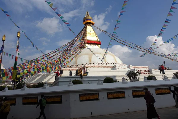 Blick Auf Die Größte Heilige Stupa Der Welt Boudha Nepal — Stockfoto