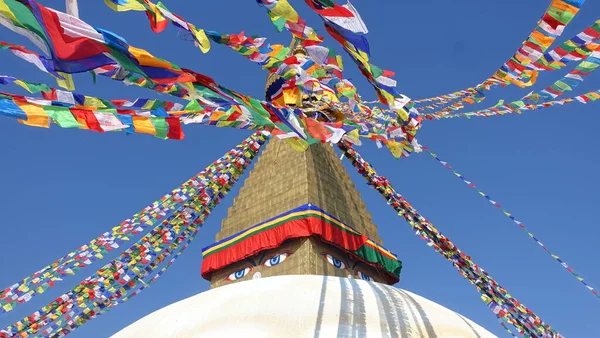 Spitze Der Großen Weißen Stupa Boudha Nepal — Stockfoto