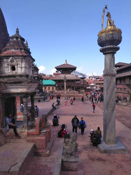 Patan, Nepal 'deki Durbar meydanında görünüm