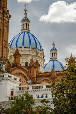 Mavi çatı Katedrali kasabasında Cuenca, Ecuador