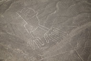 The famous view of The Hands in Nazca, Peru clipart