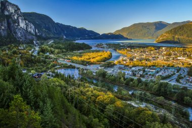 View of Squamish town in British Columbia, Canada clipart