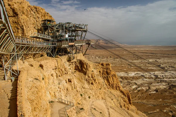 Seilbahnstation auf der Festung Masada in Israel — Stockfoto