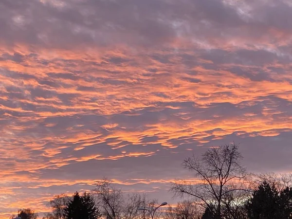 Farbenfroher winterlicher Sonnenuntergang — Stockfoto