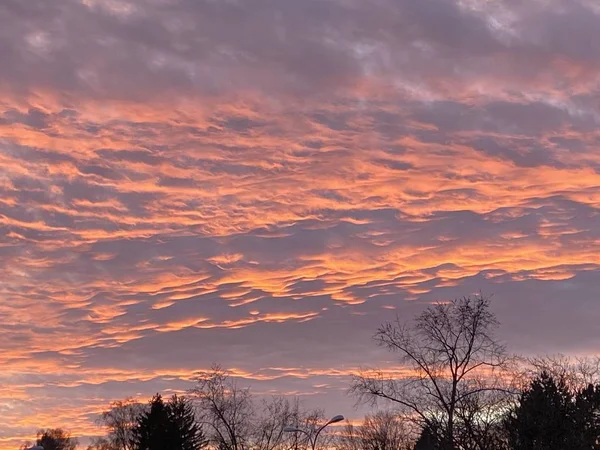 Colorido atardecer invernal — Foto de Stock