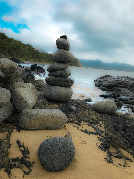 Fotografia Macho Pedra Trecho Praia Costa Leste Austrália Perto Cairns — Fotografia de Stock