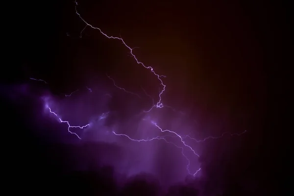 Colorful Flashes Thunderstorm Hot Summer Day — Stock Photo, Image