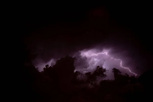 Destellos Colores Durante Una Tormenta Eléctrica Caluroso Día Verano — Foto de Stock