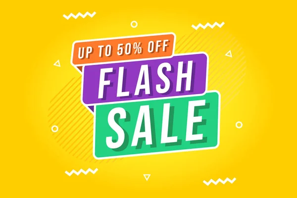 Templat Rancangan Banner Sale Discount Ilustrasi Flash Sale Template Untuk - Stok Vektor