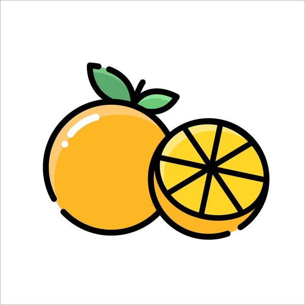 Icono Naranja Vector Ilustración Diseño Plano — Vector de stock