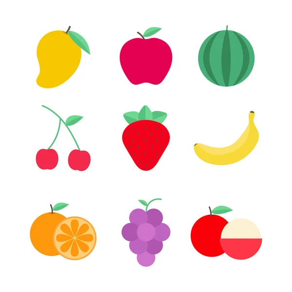 Icono Fruta Vector Diseño Plano Ilustración — Vector de stock