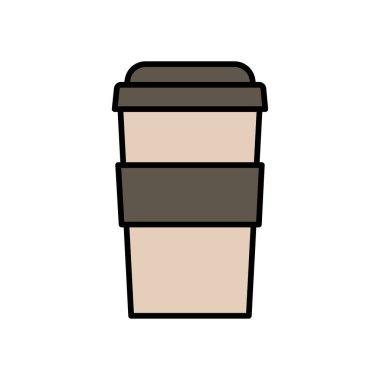 Illustrator kahve fincanı vektör tasarımı düz
