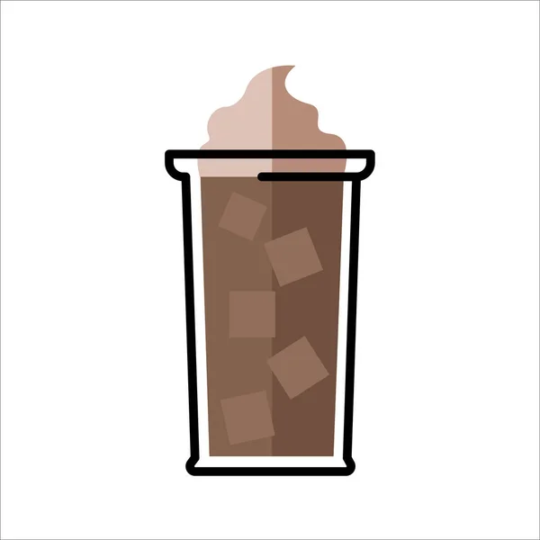 Ice Coffee Flat Vector Design Icon — Stock Vector